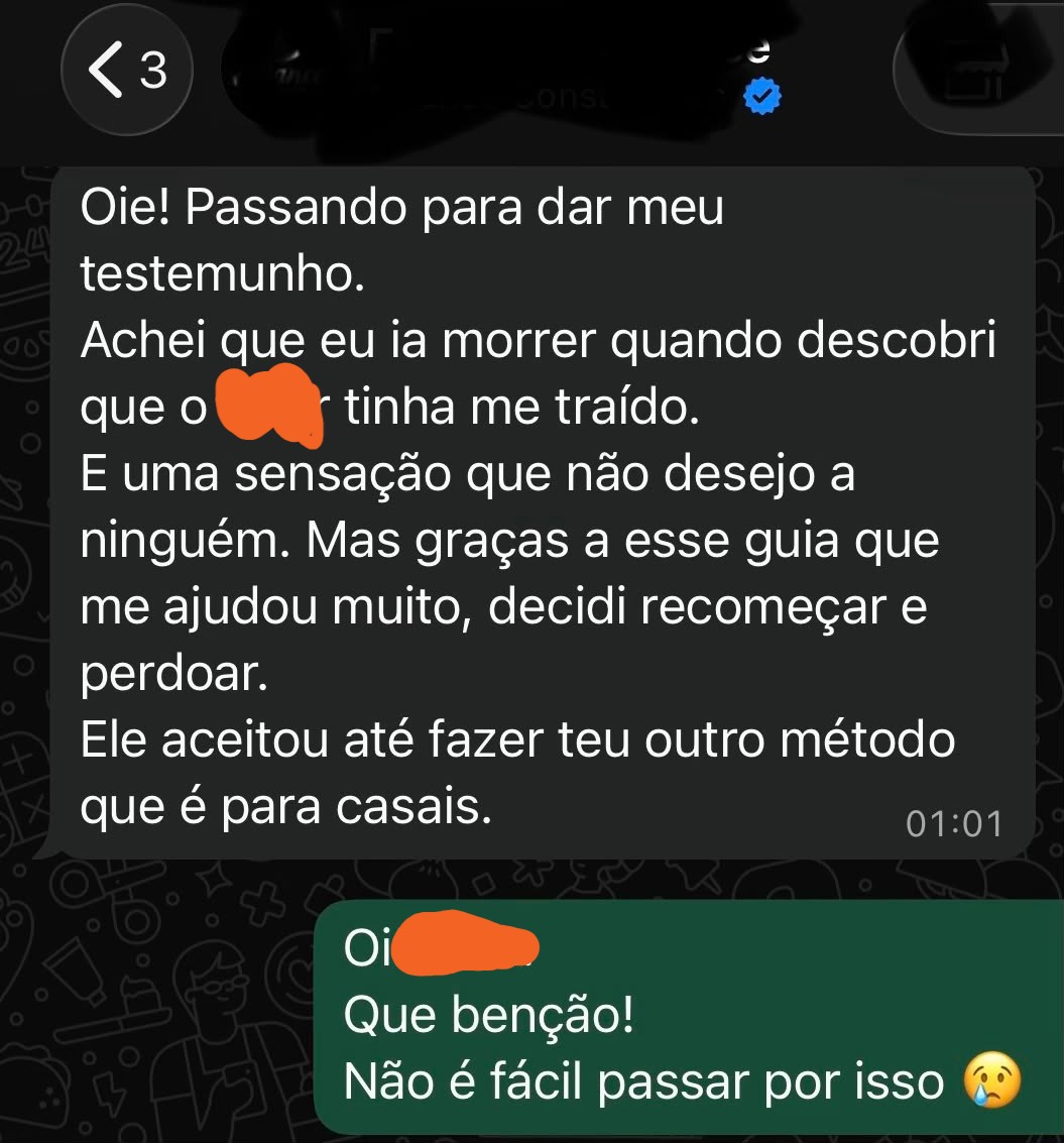 Depoimento real 3 recebido no WhatsApp