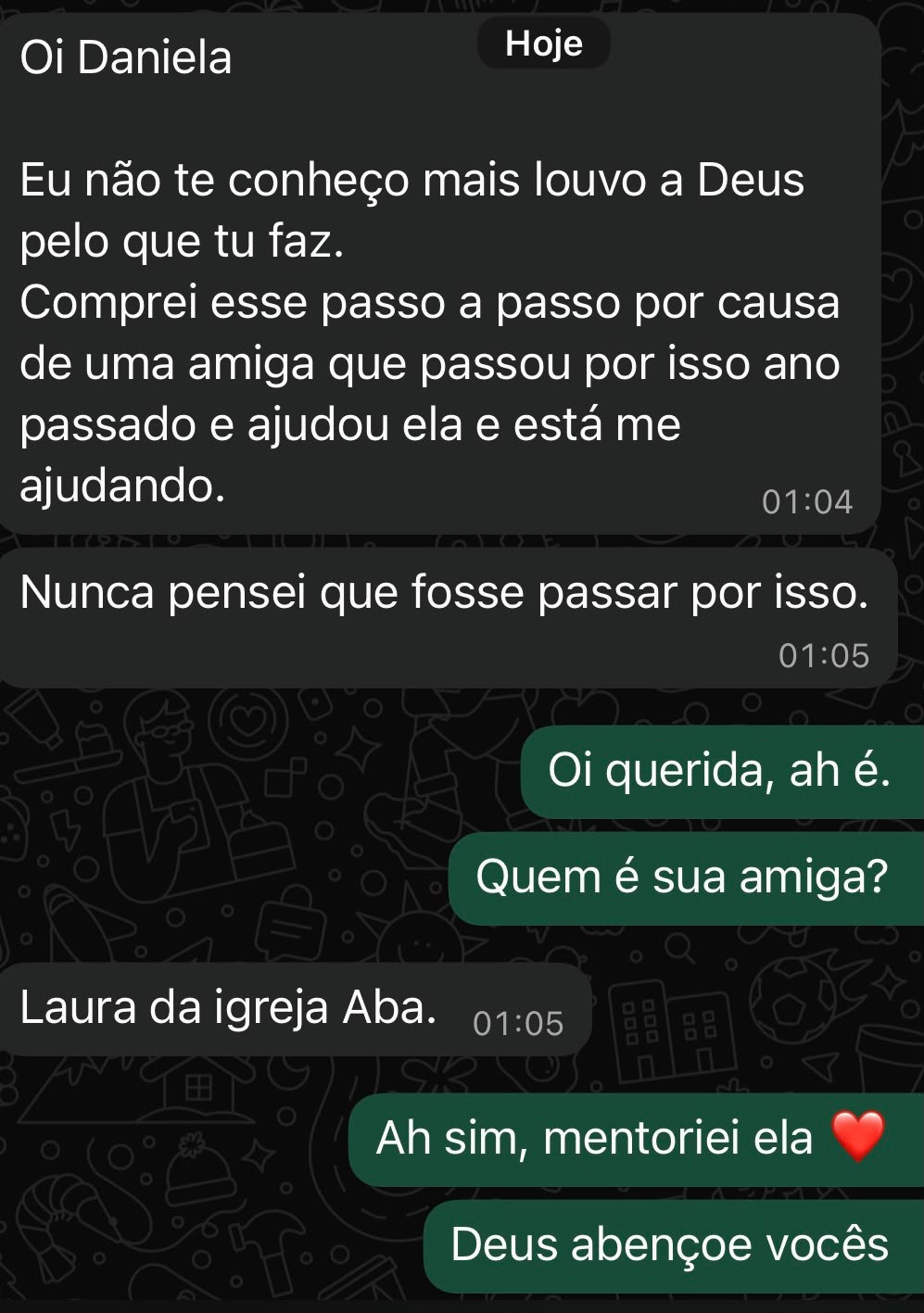 Depoimento real 2 recebido no WhatsApp